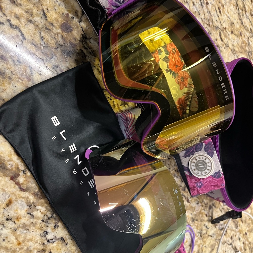 Blenders Eye Wear Ski Goggles with Purple and yellow Lens